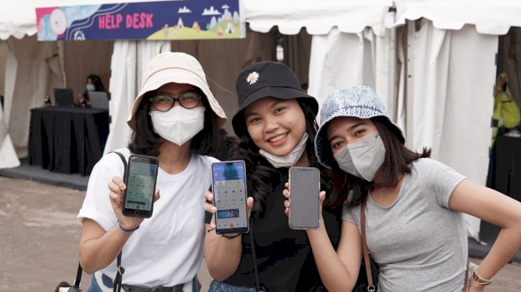 Nasabah bank bjb saat nonton konser musik/Istimewa