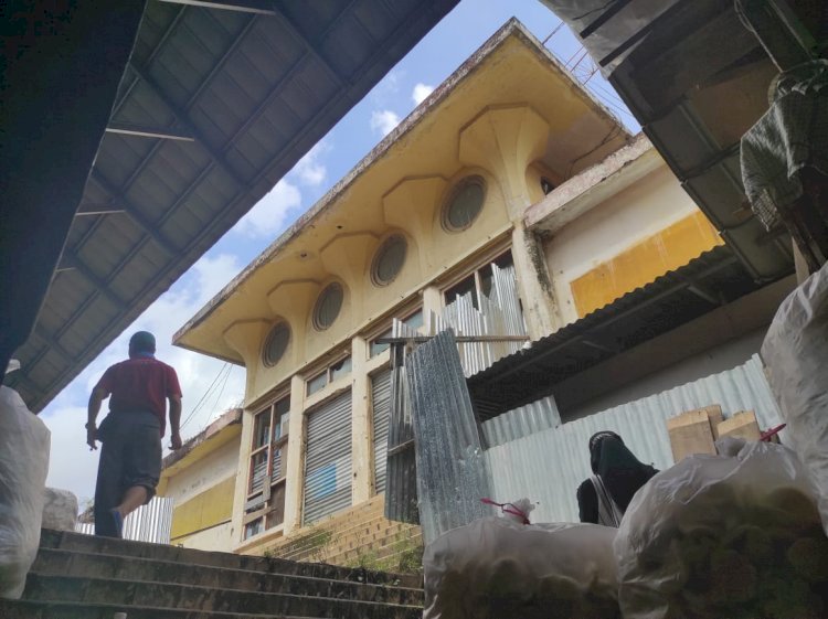 Kondisi bagian asli bangunan Pasar Cinde yang masih dipertahankan. (ist/rmolsumsel.id)