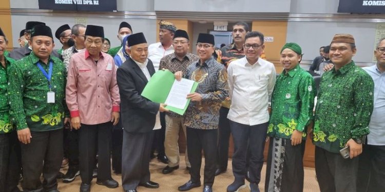 PP Pergunu saat meminta dukungan Komisi VIII DPR RI untuk menolak Draf RUU Sisdiknas, Rau (22/6)/RMOL