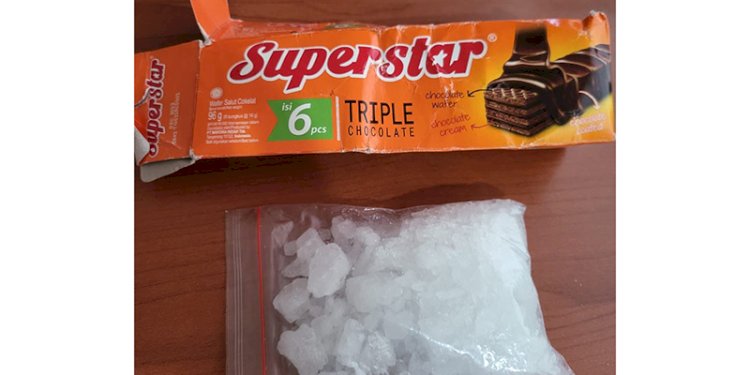 Narkoba jenis sabu yang diselundupkan lewat bungkus wafer/Ist