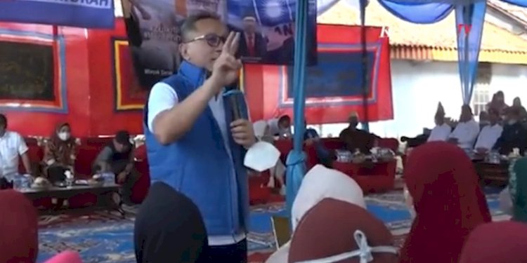 Cuplikan Zulhas saat kampanyekan anaknya di kegiatan operasi pasar minyak goreng gratis di Lampung/Repro