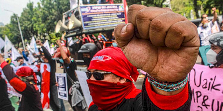 Aksi buruh/Net