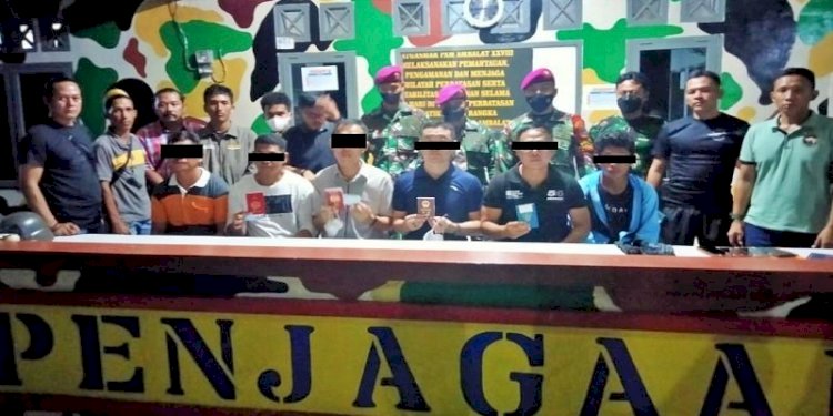 Satgas Marinir Ambalat XXVIII TNI AL di Kalimantan Utara (Kaltara) amankan enam orang diduga intelijen asing/RMOL