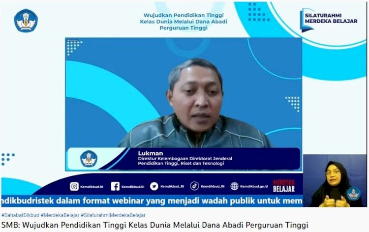 Direktur Kelembagaan, Direktorat Jenderal Pendidikan Tinggi, Riset, dan Teknologi, Lukman/Repro