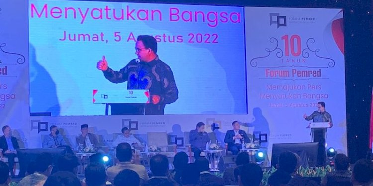 Gubernur DKI Jakarta sata satu forum dengan AHY di HUT Forum Pemred/RMOL