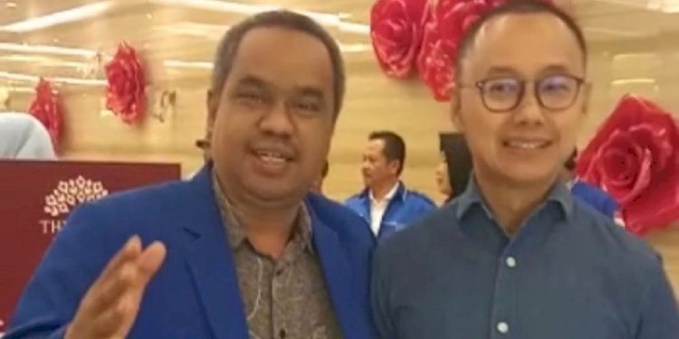 Ketua DPC PAN Kabupaten Cirebon Heru Subagia dan Sekjen PAN, Edi Soeparno, pada Rakerwil PAN Jabar/Repro