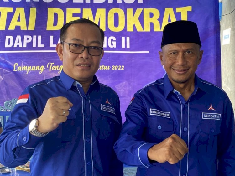 Kepala Bamkostra Demokrat Lampung Deni Ribowo bersama Ramhad Darmawan/Foto: Demokrat Lampung