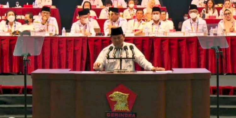 Ketua Umum Partai Gerindra Prabowo Subianto mengumumkan kesiapan menjadi calon presiden pada Pemilu Serentak 2024/RMOL