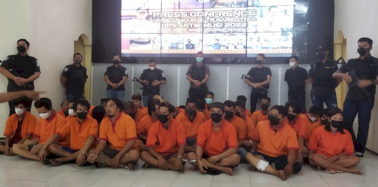 Sebanyak 45 tersangka diamankan Polrestabes Palembang/Foto:Amizon