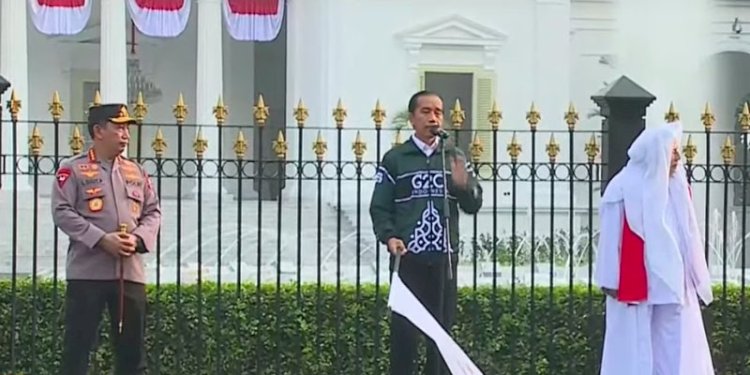 Presiden Joko Wdodo didampingi Wantimpres Habib Luthfi bin Yahya dan Kapolri Jenderal Listyo Sigit Prabowo/Net