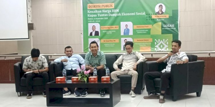 Diskusi Publik dampak kenaikan BBM di Aula FISIP USU/Ist
