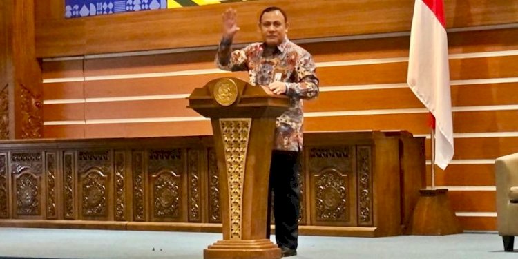 Ketua KPK Firli Bahuri saat memberikan kuliah umum di Universitas Airlangga, Surabaya/Ist