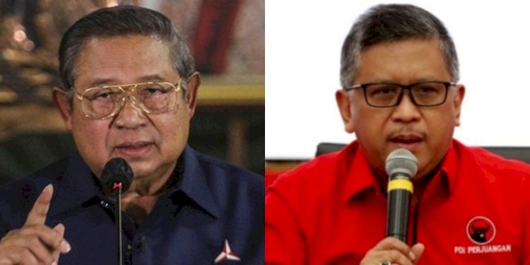 Ketua Majelis Tinggi Partai Demokrat, Susilo Bambang Yudhoyono dan Sekretaris Jenderal PDI Perjuangan, Hasto Kristiyanto/Repro