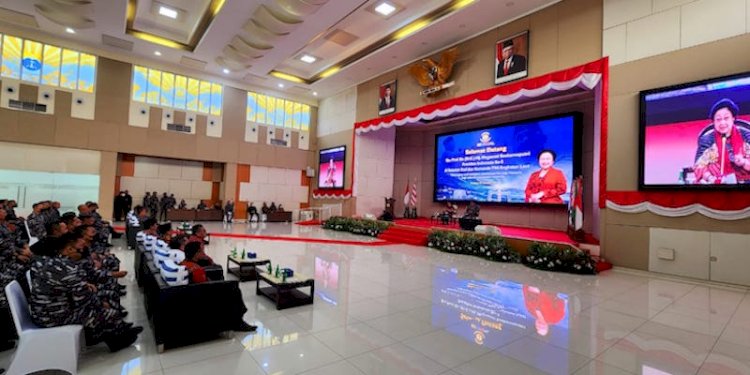 Ketua Umum PDIP Megawati Soekarnoputri saat isi kuliah umum di Seskoal, Selasa (4/10)/Ist