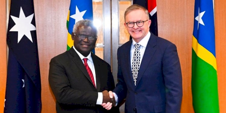Perdana Menteri Australia Anthony Albanese dan Perdana Menteri Kepulauan Solomon Manasseh Sogavare/Net