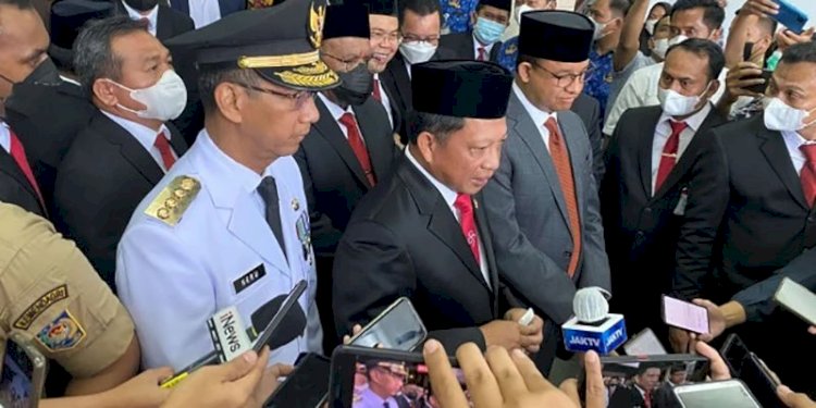 Mendagri Tito Karnavian usai melantik Pj Gubernur DKI Jakarta, Heru Budi Hartono/Net