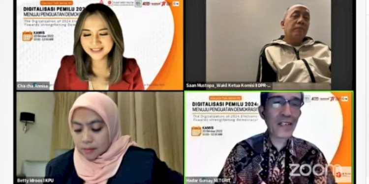 Diskusi Badan Riset dan Inovasi Nasional (BRIN) bertajuk "Digitalisasi Pemilu 2024: Menuju Penguatan Demokrasi"/Net