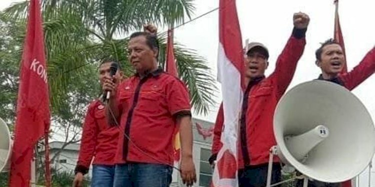 Aksi buruh di Lampung/RMOLLampung