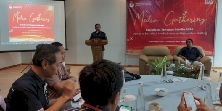 KPU Kabupaten Malang saat gathering dengan media massa/RMOLJatim