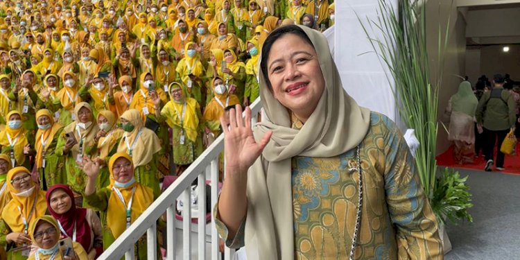  Ketua DPR RI Puan Maharani saat hadiri Muktamar Muhammadiyah dan Aisyiyah di Stadion Manahan, Solo, Jawa Tengah, pada Sabtu (19/11)/Ist
