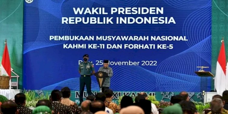 Wakil Presiden RI, Maruf Amin membuka Munas ke-XI Korps Alumni Himpunan Mahasiswa Islam (KAHMI) di Palu/Net