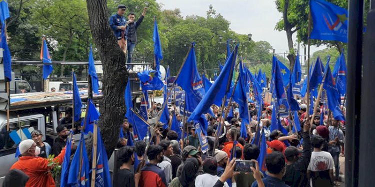 Aksi unjuk rasa Partai Prima di depan kantor KPU RI, Kamis (8/12)/RMOL