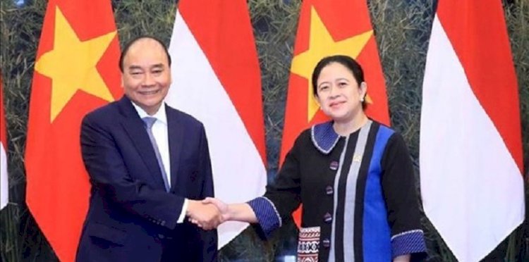 Presiden Vietnam Nguyen Xuan Phuc dan Ketua DPR RI Puan Maharani di Kompleks Parlemen, Senayan, Jakarta pada Kamis, 22 Desember 2022/Net