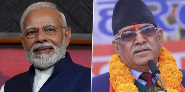 Perdana Menteri India Narendra Modi dan Perdana Menteri Nepal Pushpa Kamal Dahal/Net