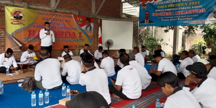 Rapat Koordinasi antarrelawan calon presiden Anies Baswedan di Kecamatan Babat, Kabupaten Lamongan/RMOLJatim