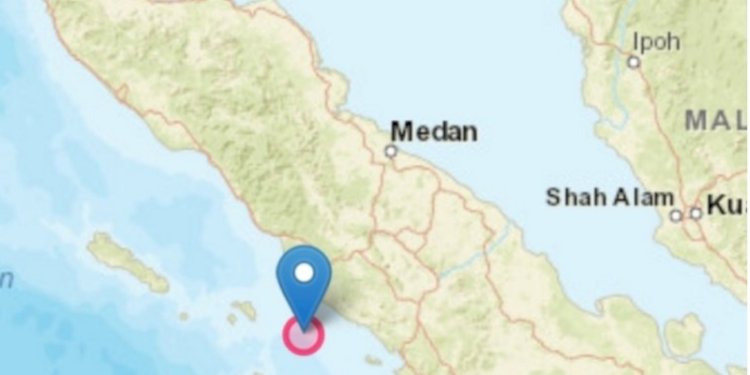 Lokasi titik gempa Aceh Singkil/Net