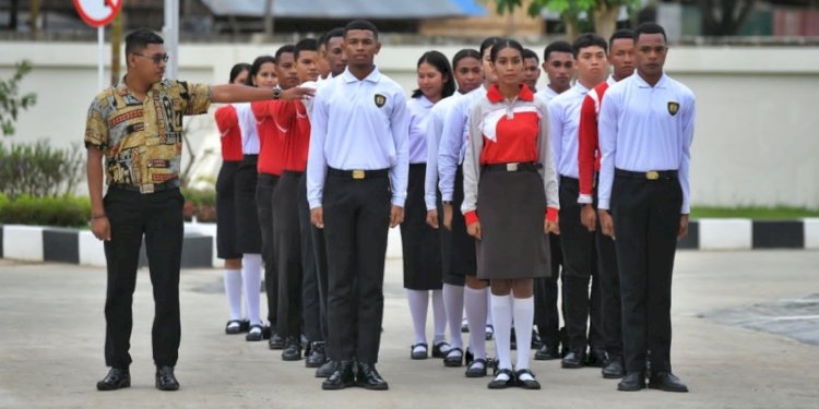Latihan pengisi acara peresmian gedung Papua Youth Creative Hub (PYCH) di Jayapura, Papua/Ist