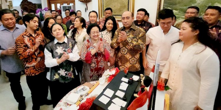 Guntur Soekarnoputra saat bersama keluarga inti trah Soekarno di perayaan ulang tahun ke-76 Megawati/Ist