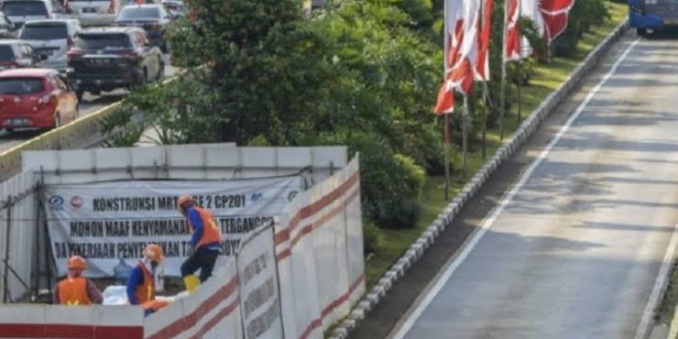 Proyek galian di Jalan MH Thamrin, Jakarta Pusat/Net