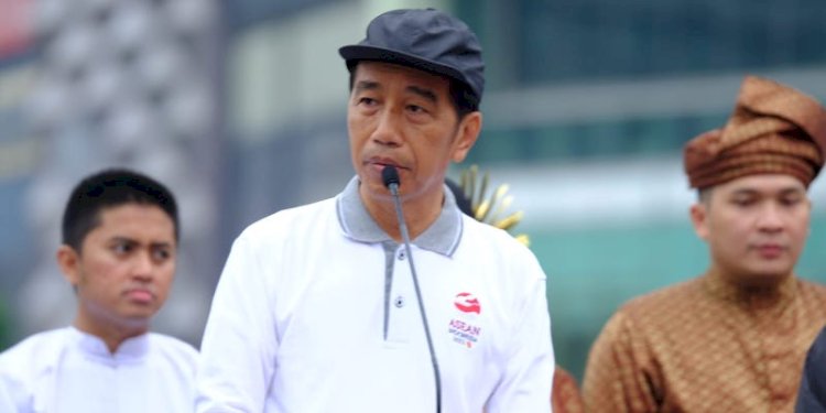  Presiden Joko Widodo saat membuka secara simbolis Keketuaan Indonesia di ASEAN tahun 2023 di Bundaran Hotel Indonesia (HI), Jakarta Pusat/Net