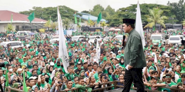 Menteri BUMN sekaligus Ketua MES, Erick Thohir ketika menghadiri Harlah ke-50 PPP di Cilegon, Banten pada Sabtu, 28 Januari 2023/Ist