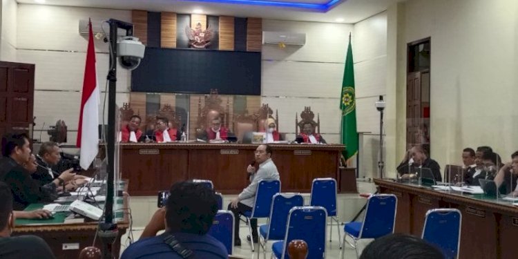 Maulana Mukhlis saat bersaksi dalam perkara suap penerimaan mahasiswa baru (PMB) Unila di Pengadilan Negeri Tanjungkarang, Selasa (7/2)/RMOLLampung