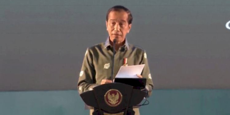 Presiden Joko Widodo saat berpidato pada puncak HPN 2023 di Sumatera Utara/Ist
