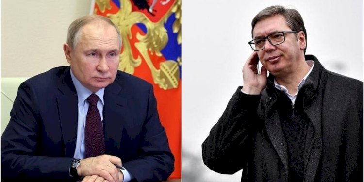 Presiden Rusia Vladimir Putin dan Presiden Serbia Aleksandar Vucic/Net
