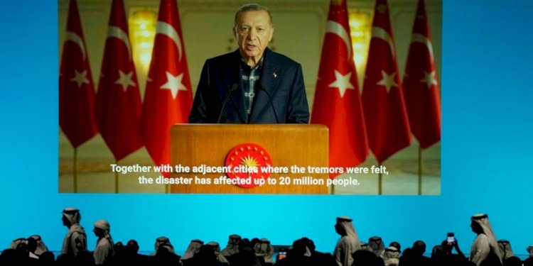 Presiden Recep Tayyib Erdogan dalam pesan video yang dikirim ke KTT Pemerintah Dunia di Dubai, mengucapkan terima kasih atas bantuan negara-negara pada korban gempa bumi Turki/Net
