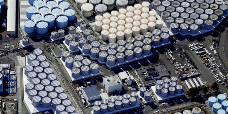 Tangki penyimpanan untuk air olahan di pembangkit listrik tenaga nuklir Fukushima Daiichi yang lumpuh akibat tsunami di kota Okuma, prefektur Fukushima, Jepang/Net