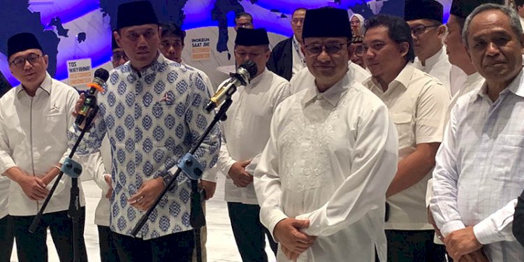 Ketua Umum Partai Demokrat, Agus Harimurti Yudhoyono (AHY), usai menghadiri buka puasa bersama Partai Nasdem di Nasdem Tower, Sabtu malam (25/3)/RMOL