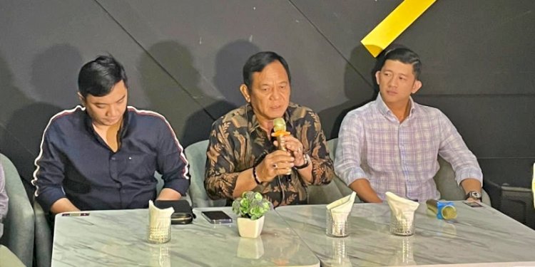 Konferensi pers kuasa hukum Wakil Menteri Hukum dan Hak Asasi Manusia (Wamenkumham) Edward Omar Sharif Hiariej/Ist