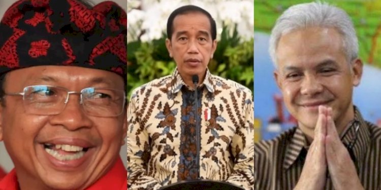 Gubernur Bali I Wayan Koster, Presiden Joko Widodo, dan Gubernur Jawa Tengah Ganjar Pranowo/Net