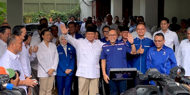 Ketum PAN Zulkifli Hasan usai menyambangi Ketum Gerindra Prabowo Subianto di Kertanegara, Jakarta Selatan/RMOL