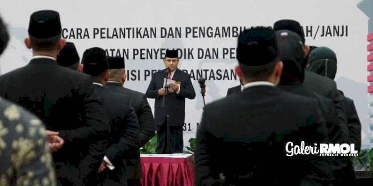 Ketua KPK Firli Bahuri melantik 28 Penyelidik dan Penyidik baru di KPK/RMOL