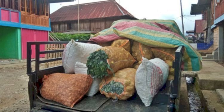 Karung berisi sayuran di Muara Enim dari petani/RMOLSumsel