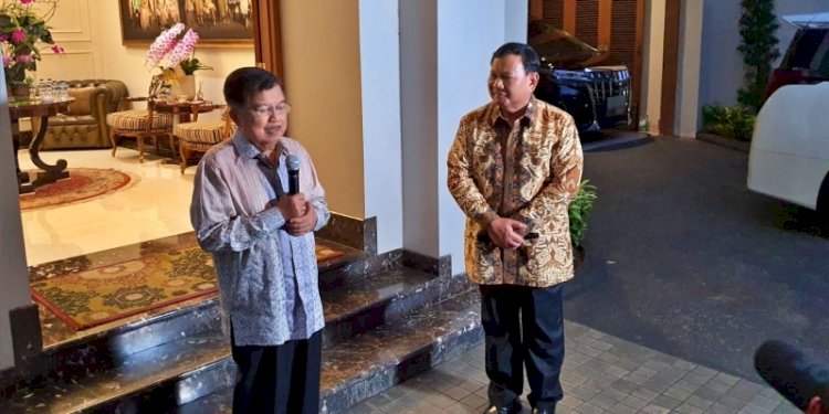 Ketua Umum Partai Gerindra Prabowo Subianto saat sowan ke Jusuf Kalla/Ist