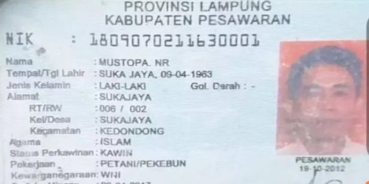 KTP pelaku penembakan kantor MUI pusat/Ist