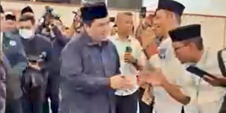 Menteri BUMN, Erick Thohir saat menghadiri Peringatan Harlah dan Rapat Kerja Nasional Al Khairiyah di Gedung Nusantara IV, Komplek Parlemen, Senayan, Jakarta/Net