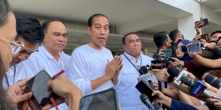  Presiden Jokowi usai menghadiri acara Musra relawan Jokowi di Istora Senayan, Jakarta/RMOL